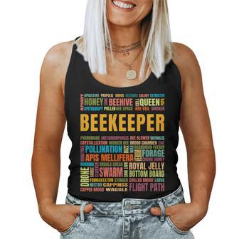 Beekeeping Bee Terms Glossary Beekeeper Christmas Birthday Women Tank Top | Mazezy