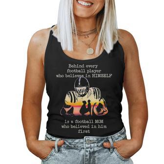 Behind Every Football Player Is A Football Mom Proud Parent V2 Women Tank Top Basic Casual Daily Weekend Graphic - Seseable