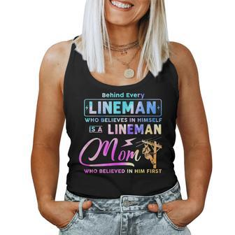 Behind Every Lineman Is A Lineman Mom Women Tank Top | Mazezy