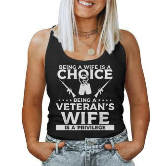 Being A Veterans Wife Is A Privilege Veterans Day Women Tank Top Basic Casual Daily Weekend Graphic - Seseable