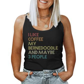 Bernedoodle Dog Owner Coffee Lovers Quote Vintage Retro Women Tank Top Basic Casual Daily Weekend Graphic - Seseable