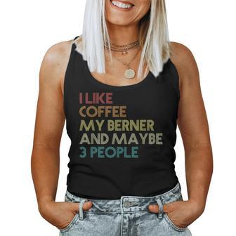 Bernese Mountain Dog Owner Coffee Lovers Quote Vintage Retro Women Tank Top Basic Casual Daily Weekend Graphic - Seseable