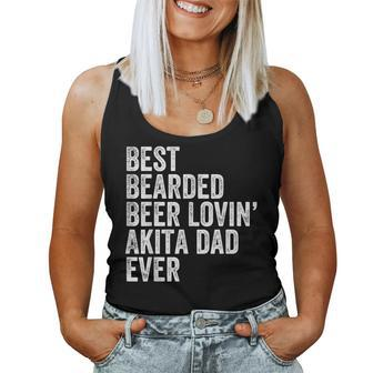 Best Bearded Beer Lovin Akita Dad Pet Dog Owner Women Tank Top | Mazezy