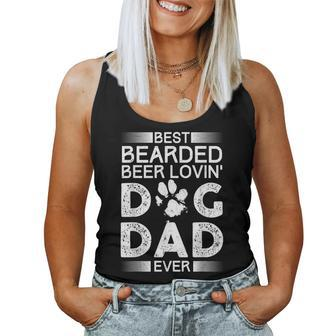 Best Bearded Beer Lovin Dog Dad Ever Fathers Day Women Tank Top | Mazezy