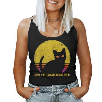 Best Cat Grandfather Ever Fathers Day Christmas Gift Vintage Women Tank Top Basic Casual Daily Weekend Graphic - Seseable