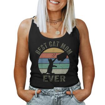 Best Cat Mom Ever Cat Retro Vintage Bump Fit Women Tank Top Basic Casual Daily Weekend Graphic - Seseable