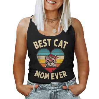 Best Cat Mom Ever Cute Cat Mom Bandana Bow Gift Kitten Women Tank Top Basic Casual Daily Weekend Graphic - Seseable