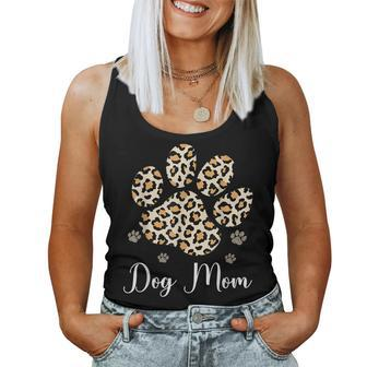 Best Dog Mom Ever Leopard Dog Paw Women Tank Top | Mazezy