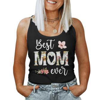 Best Mom Ever Cute Mom Floral Mom Heart Mom Women Tank Top | Mazezy