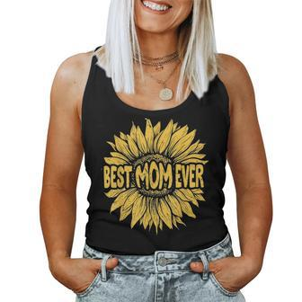 Best Mom Ever Sunflower Cute Parents Day Cute Gift Women Tank Top Basic Casual Daily Weekend Graphic - Seseable