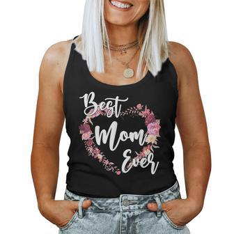 Best Mom Ever Tie Dye Mommy Heart Floral Mothers Day Women Tank Top Basic Casual Daily Weekend Graphic - Thegiftio UK