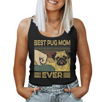 Best Pug Mom Ever Retro Vintage Women Tank Top Basic Casual Daily Weekend Graphic - Seseable