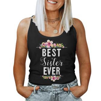 Best Sister Ever Floral Women Tank Top | Mazezy