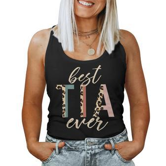 Best Tia Ever Gifts Aunt Leopard Print Mothers Day Women Tank Top Basic Casual Daily Weekend Graphic - Thegiftio UK