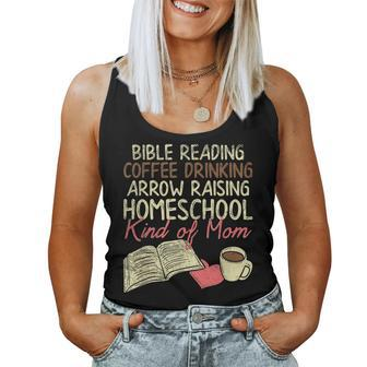 Bible Reading Coffee Drinking Arrow Raising Homeschool Kind Women Tank Top Basic Casual Daily Weekend Graphic - Thegiftio UK