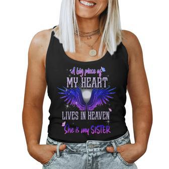 A Big Piece Of My Heart Lives In Heaven And She Is My Sister Women Tank Top | Mazezy