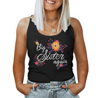 Big Sister Again Flowers For Older Sibling Daughter Women Tank Top | Mazezy