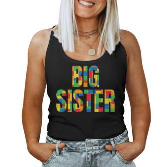 Big Sister Brick Master Builder Building Blocks Set Family Women Tank Top | Mazezy