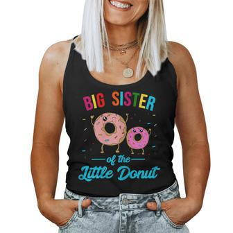 Big Sister Of The Little Donut Birthday Party Sis Women Tank Top | Mazezy