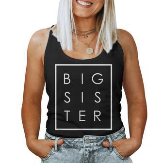 Big Sister Stylish Minimalist Text In Square Box Women Tank Top | Mazezy