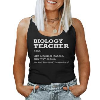 Biology Teacher Definition Job Title Back To School Women Tank Top | Mazezy