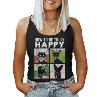 Black Chihuahua Face Funny Chi Dog Mom Dad Lover Theme Gifts Women Tank Top Basic Casual Daily Weekend Graphic - Seseable
