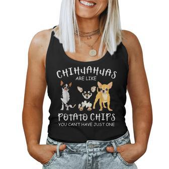 Black Chihuahua Mama Dad Mom Funny Gift Potato Chip Women Tank Top Basic Casual Daily Weekend Graphic - Seseable