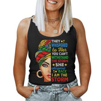 Black History Month African Woman Afro I Am The Storm Women V2 Women Tank Top Basic Casual Daily Weekend Graphic - Seseable