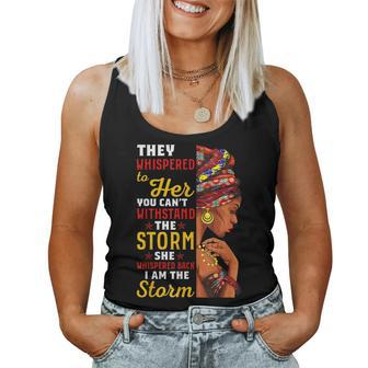 Black History Month African Woman Afro I Am The Storm Women Women Tank Top Basic Casual Daily Weekend Graphic - Seseable