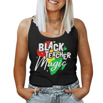 Black Teacher Magic Melanated & Educated Black History Month Women Tank Top Basic Casual Daily Weekend Graphic - Seseable