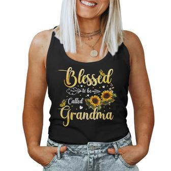 Blessed To Be Called Grandma Sunflower Butterfly Women Tank Top | Mazezy