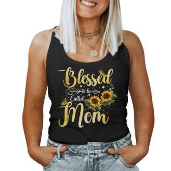 Blessed To Be Called Mom Sunflower Butterfly Women Tank Top | Mazezy