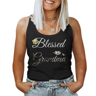 Blessed Grandma Cute Floral Mothers Day Gift Women Tank Top Basic Casual Daily Weekend Graphic - Seseable
