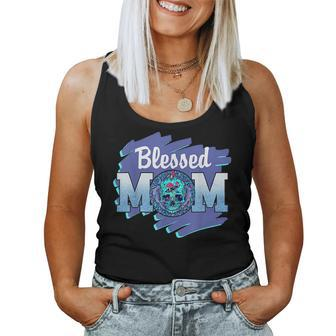 Blessed Mom Leopard Sugar Skull Happy Women Tank Top | Mazezy