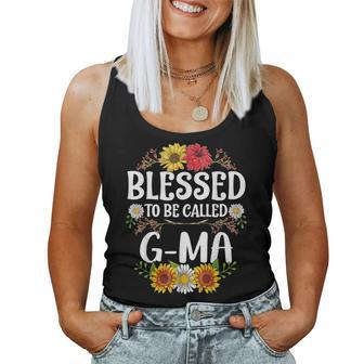 Blessed To Be Called G-Ma Mothers Day Gift Floral Women Tank Top Basic Casual Daily Weekend Graphic - Thegiftio UK