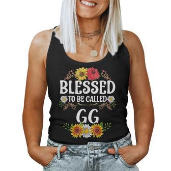 Blessed To Be Called Gg Mothers Day Gift Floral Women Tank Top Basic Casual Daily Weekend Graphic - Thegiftio UK