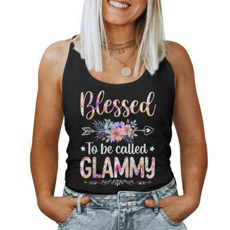 Blessed To Be Called Glammy Floral Mothers Day Women Tank Top Basic Casual Daily Weekend Graphic - Thegiftio UK