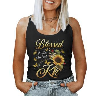 Blessed To Be Called Kk Sunflower Christmas Mothers Day Women Tank Top Basic Casual Daily Weekend Graphic - Thegiftio UK
