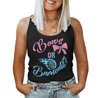 Bows Or Burnouts Gender Reveal Idea For New Mom Or New Dad Women Tank Top | Mazezy
