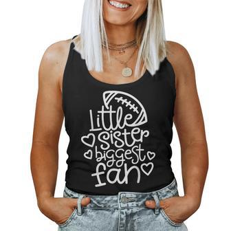 Boys Girls Kids Football Little Sister Biggest Fan Matching Women Tank Top Basic Casual Daily Weekend Graphic - Seseable