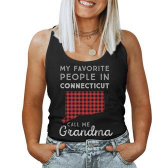 Buffalo Plaid Connecticut Mom & Grandma Gift Favorite People Women Tank Top Basic Casual Daily Weekend Graphic - Seseable