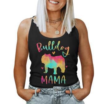 Bulldog Mama Colorful English Bulldog Dog Mom Women Tank Top | Mazezy