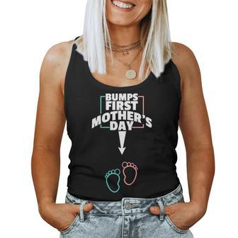 Bumps First Shirt Pregnant Mom Expecting Baby Women Tank Top | Mazezy