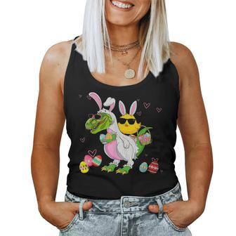 Bunny Chicken Riding Dinosaur T Rex Easter Day Women Tank Top Basic Casual Daily Weekend Graphic - Seseable