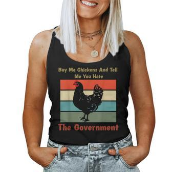 Buy Me Chickens And Tell Me You Hate The Government Retro Women Tank Top | Mazezy