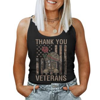 Camouflage Usa Flag Thank You Veterans For Women Men Women Tank Top Basic Casual Daily Weekend Graphic - Seseable
