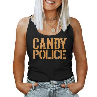 Candy Police Funny Halloween Costume Parents Mom Dad Women Tank Top Basic Casual Daily Weekend Graphic - Seseable