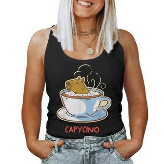 Capybara Capycino Cappuccino Coffee Cute Animal Women Tank Top | Mazezy