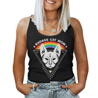 Cat Mom Badass Cat Lady Lgbtq Pride Lesbian Equality Women Tank Top Basic Casual Daily Weekend Graphic - Thegiftio UK