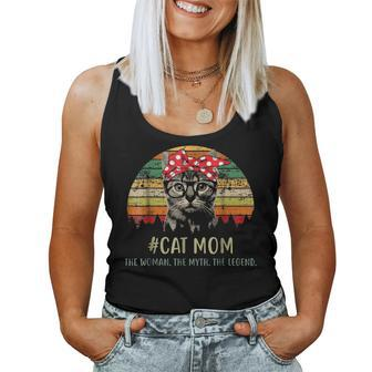 Cat Mom The Women The Myth The Legend Women Tank Top Basic Casual Daily Weekend Graphic - Seseable